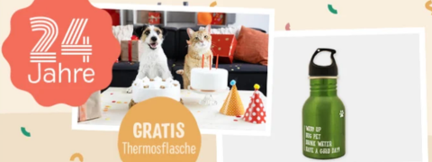 zooplus Gutschein: Wir feiern Geburtstag - Gratis Thermosflasche ab 59 € Mindestbestellwert