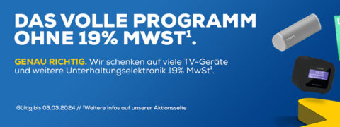 19% Nachlass bei Euronics auf ausgewählte Fernseher & Entertainment-Elektronik