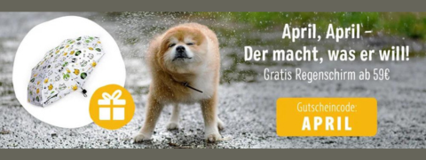 Zooplus Angebot: GRATIS Regenschirm bei Bestellungen über 59€