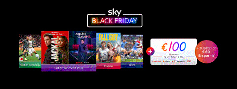 Zugang zu Sky, Netflix & Paramount+ für 40€ + 100€ Bon