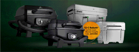 50€ Rabatt auf BURNHARD Gasgrills JONES Jr. und WAYNE Jr.