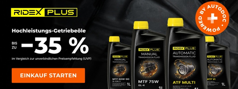 Autodoc Angebot: Spare bis zu 33% auf RIDEX PLUS Automatikgetriebeöl!